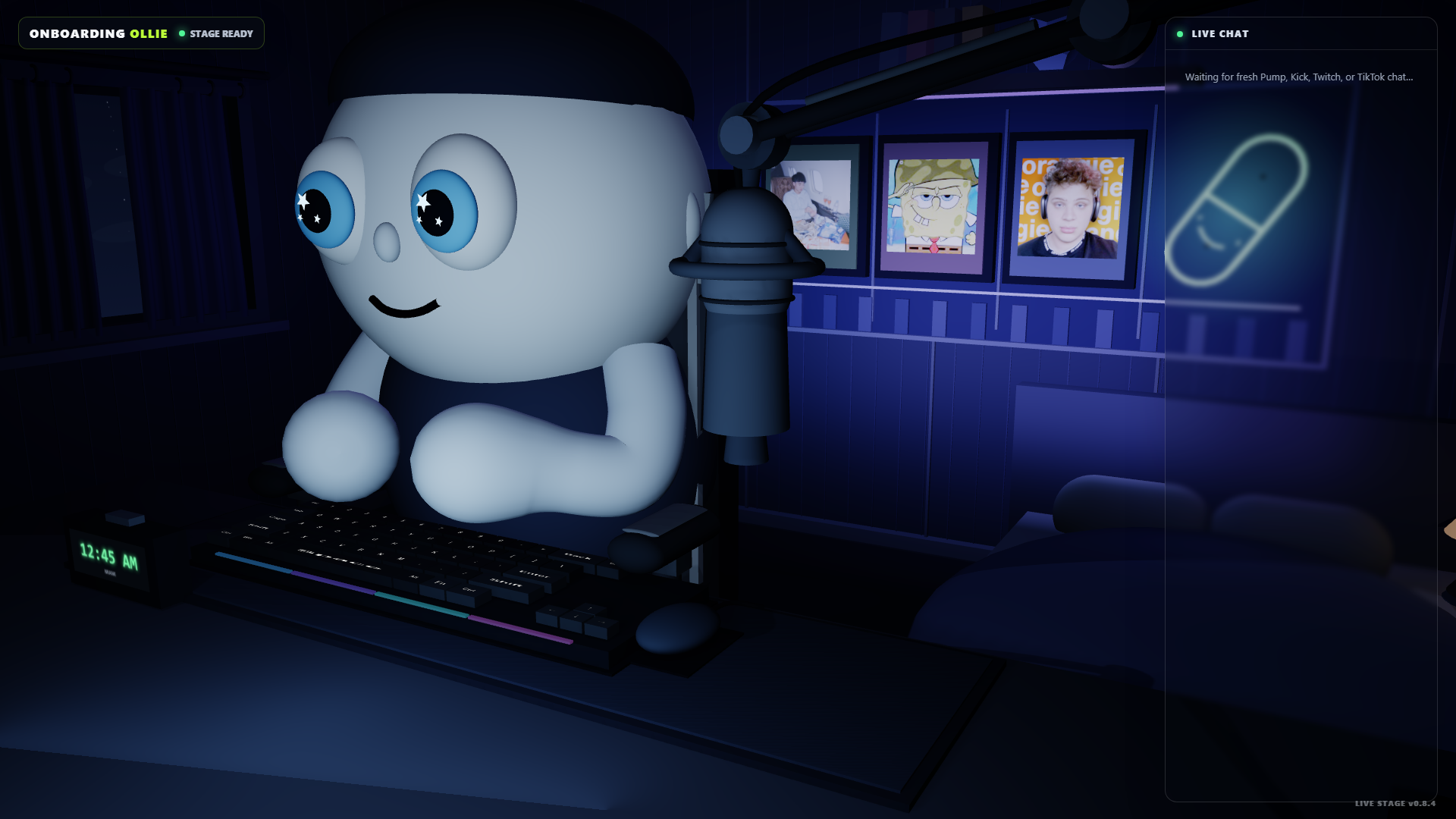 Onboarding Ollie at his crypto livestream desk